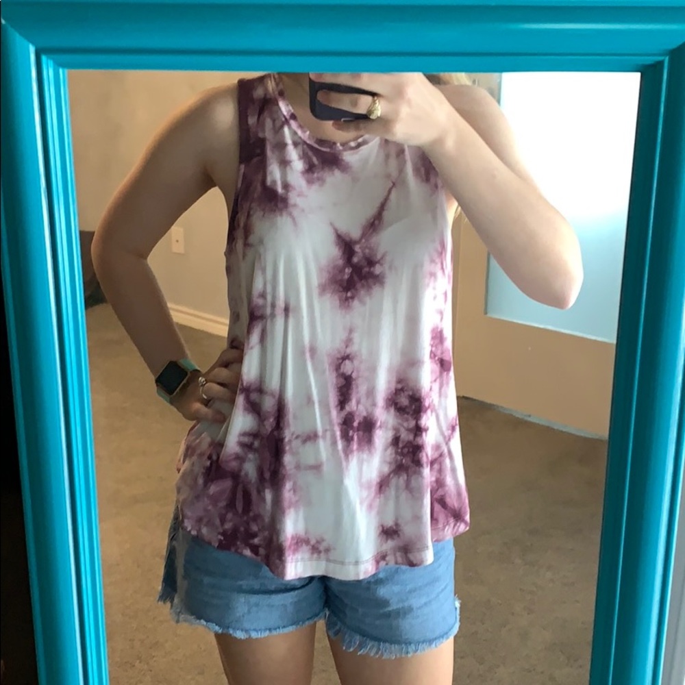 Maroon and White Tank Top